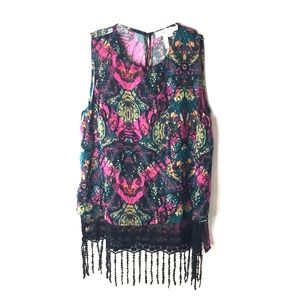 BCBGeneration Blouse Tank Tassels Sleeveless *B